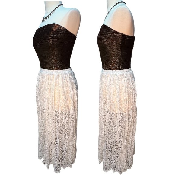 Express Tricot Skirts Cream Floral Lace Broomstick Skirt Poshmark